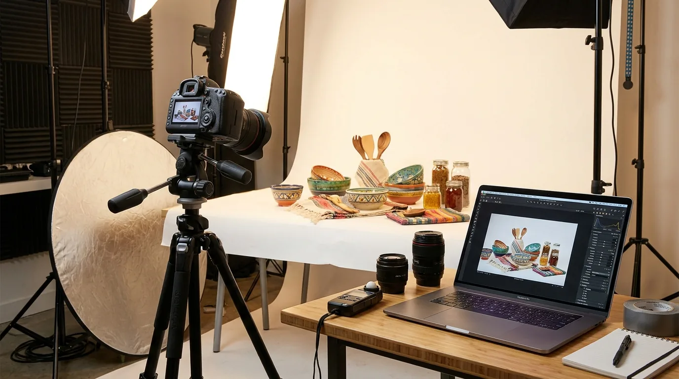 Descubra como o aluguel de estúdio para fotografia de produtos pode transformar seu catálogo. Garanta qualidade, consistência e agilidade nas suas imagens!